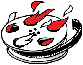 Film reel on fire
