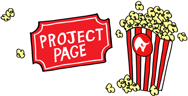 Popcorn and ticket to project page